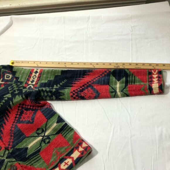 Ralph Lauren denim and supply womens M cotton Aztec print cardigan shawl collar - Picture 6 of 10